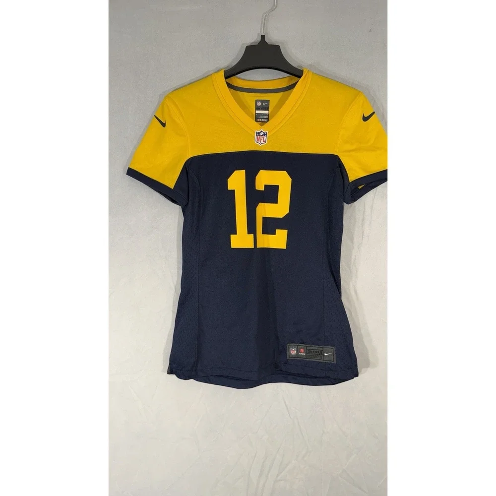 Green Bay Packers Aaron Rodgers #12 Jersey Women's Small Nike Throwback Blue NFL
